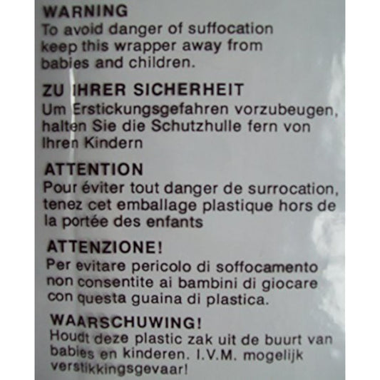 100 CLEAR TRANSPARENT PLASTIC SELF SEAL GARMENT CLOTHING RETAIL PACKAGING BAGS SAFETY WARNING - LARGE SIZE 12x15" 300x380mm 38mu - CLOTHES T SHIRT STORAGE PROTECTION DISPLAY PACKING