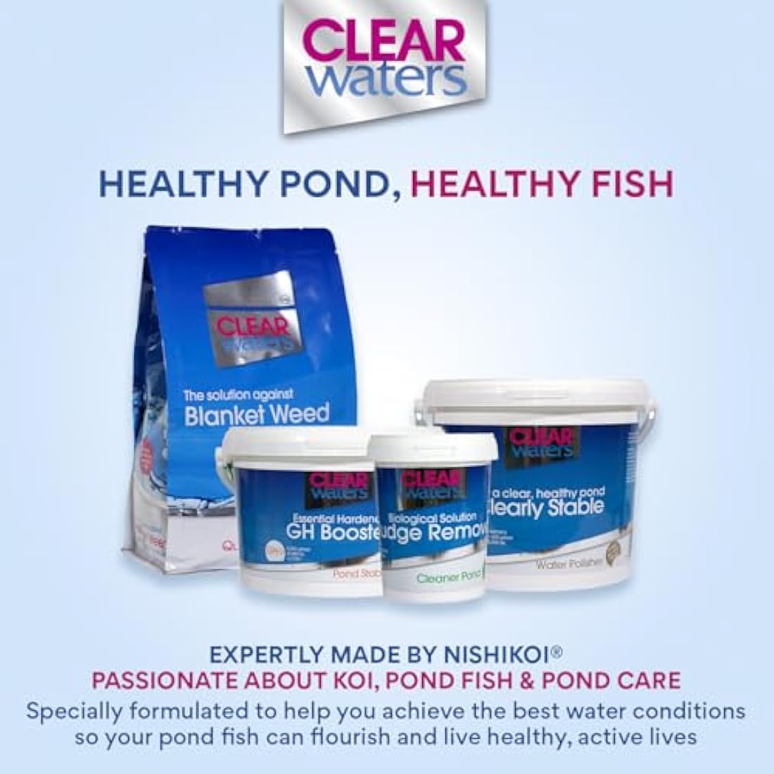 ClearWaters Blanket Weed Treatment for Ponds – 10L Bucket to Treat 100,000 L/Maintain 800,000 L– Quick Action Pond Weed Treament for Blanket Weed – Pond Cleaner Safe for Fish and Wildlife