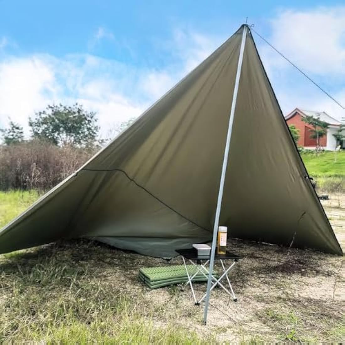 HIDEWALKER Camping Tarp Shelter 3x3m 3x4m 3x5m Lightweight Tent Tarpaulin Waterproof Tent Awning Canopy Basha Sunshade for Hiking Backpacking (Olive Green, 3x4m)
