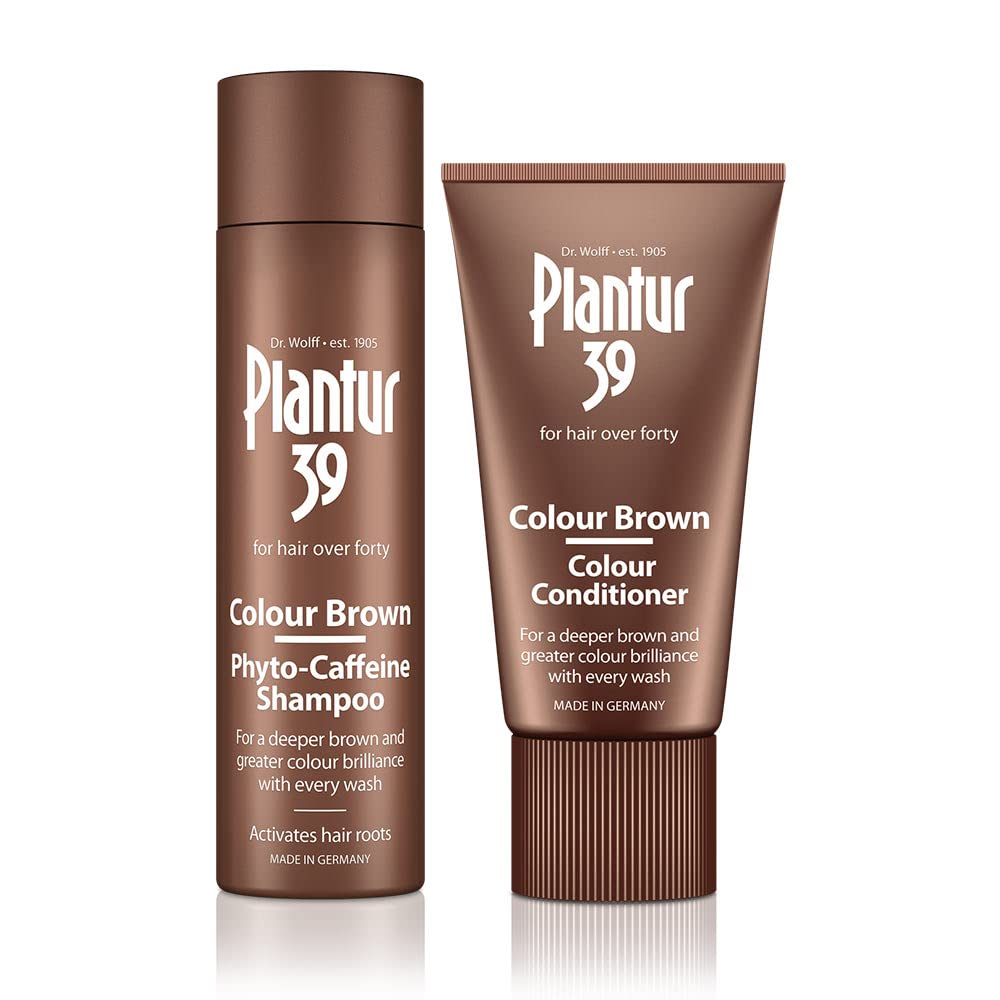 Plantur 39 Caffeine Shampoo and Conditioner Set for Brown Brunette Hair | Conceal Hairline Prevents and Reduces Hair Loss | Unique Formula Supports