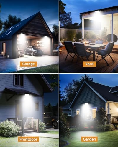 vighep Security Lights Outdoor Motion Sensor, 30W Led Pir Floodlight with Remote Control, 6500K Cold White IP66 Waterproof Outside Wall Light Mains Powered for Garage Backyard Garden Doorway-2Pack