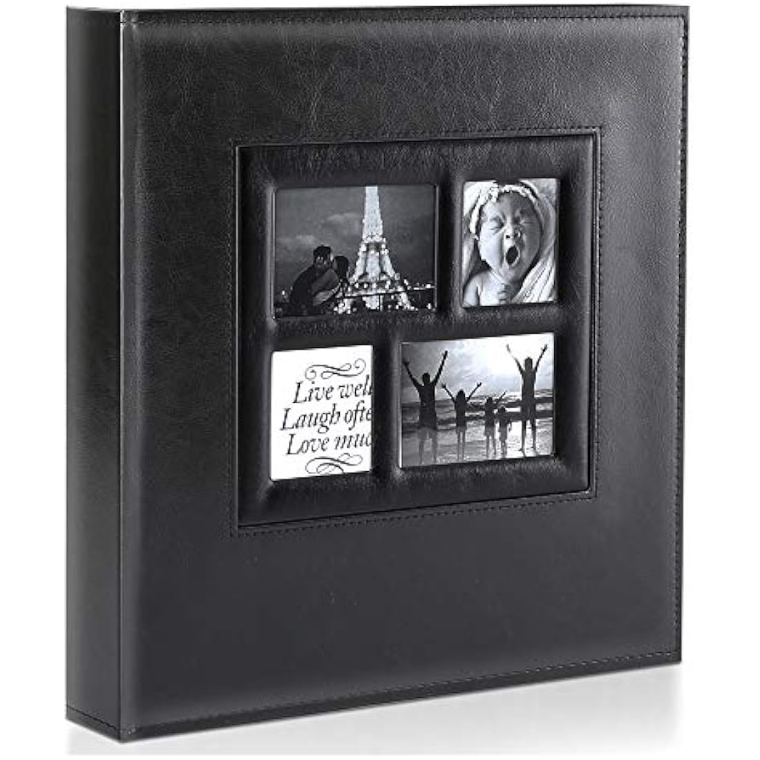 Benjia Photo Album 6x4 1000 Pockets, Extra Large Size Leather Cover Slip in Wedding Family Photo Albums that Holds 1000 6 x 4 Photos Black