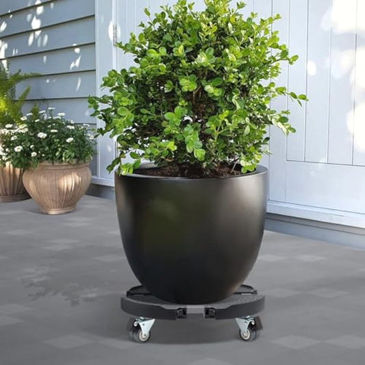 W B D WEIBIDA Plant Caddy with Wheels Heavy Duty 440lbs Capacity, Adjustable 15-21 Inch Rolling Plant Stand Indoor Outdoor, Large Plant Cart Dolly with Casters for Flower Pot Garden Pot Mover Black
