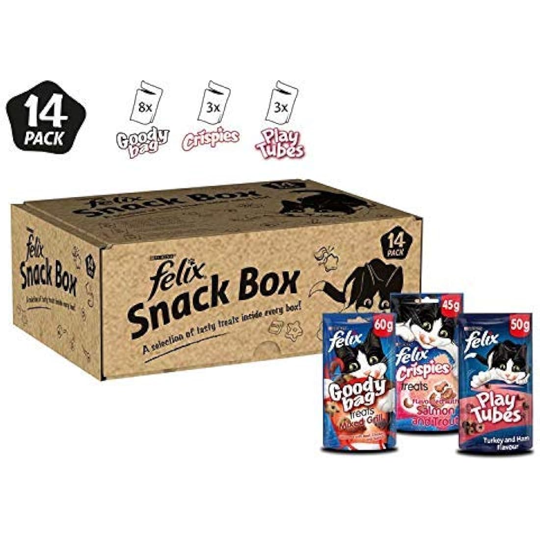 Felix Snack Box Cat Treat 765g (Pack of 14)