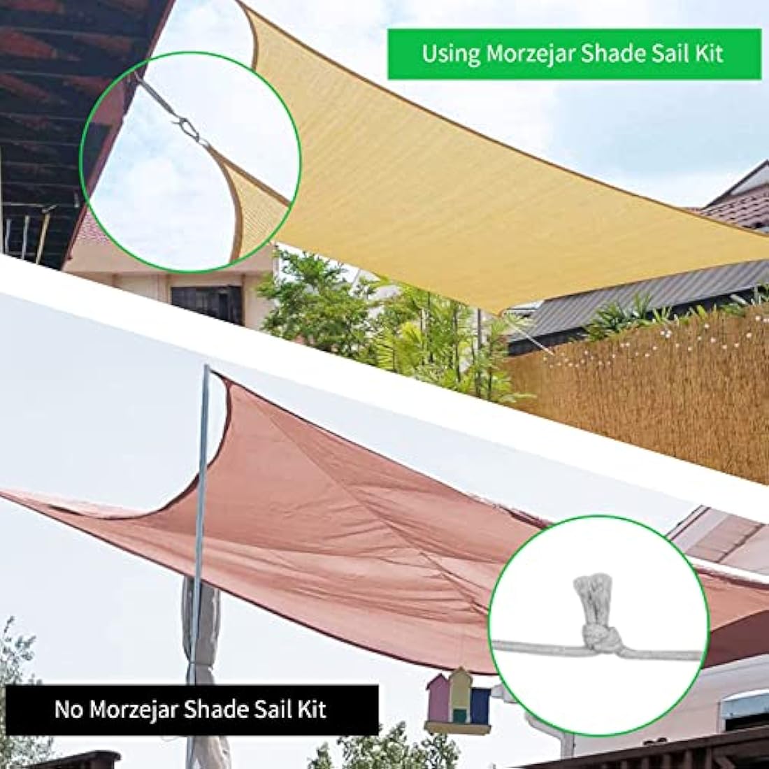 Sun Shade Sail Fixing Kit, M6 Heavy Duty Sun Sail Shade Hardware Kit, 304 Stainless Steel Awning Attachment Set for Garden Triangle and Square, Hardware Accessories Kit