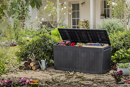 Keter Comfy Storage Box 270 L, Graphite Color, 116.7 x 54.6 x 8.6 cm
