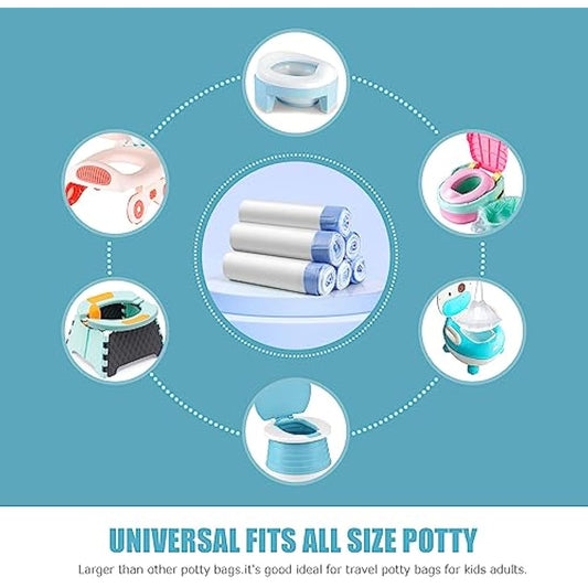 Portable Travel Potty Chair Liners Bags Universal with Drawstring For Toddler Potty Training Toilet Seat Disposable Cleaning Bag For Kids Toddler Adults Pet Outdoors-90 PCS(45 * 50CM)