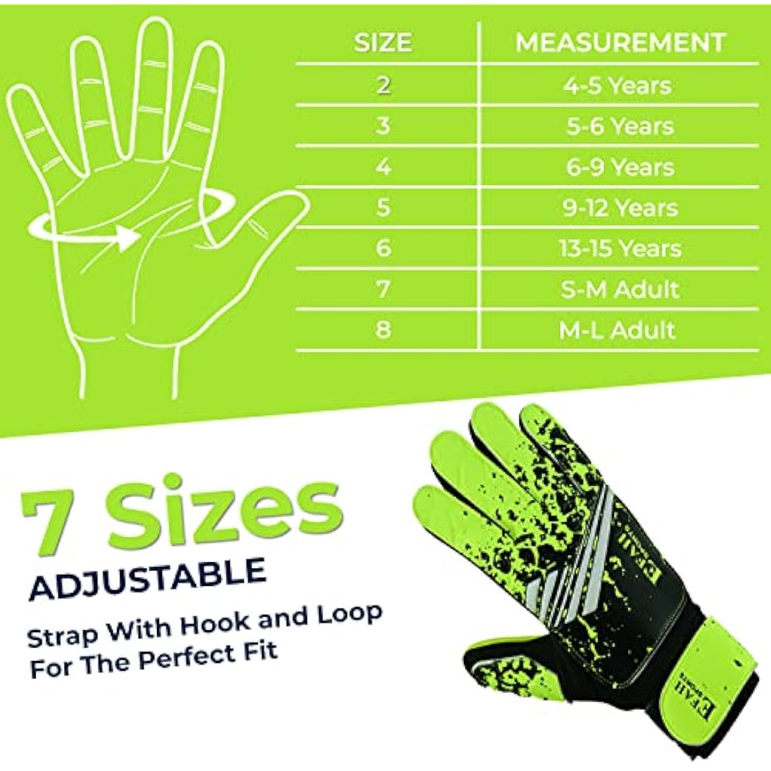 EFAH SPORTS Football Goalkeeper Gloves For Boys kids Children Youth Soccer Goalie Glove with Super Grip Palms