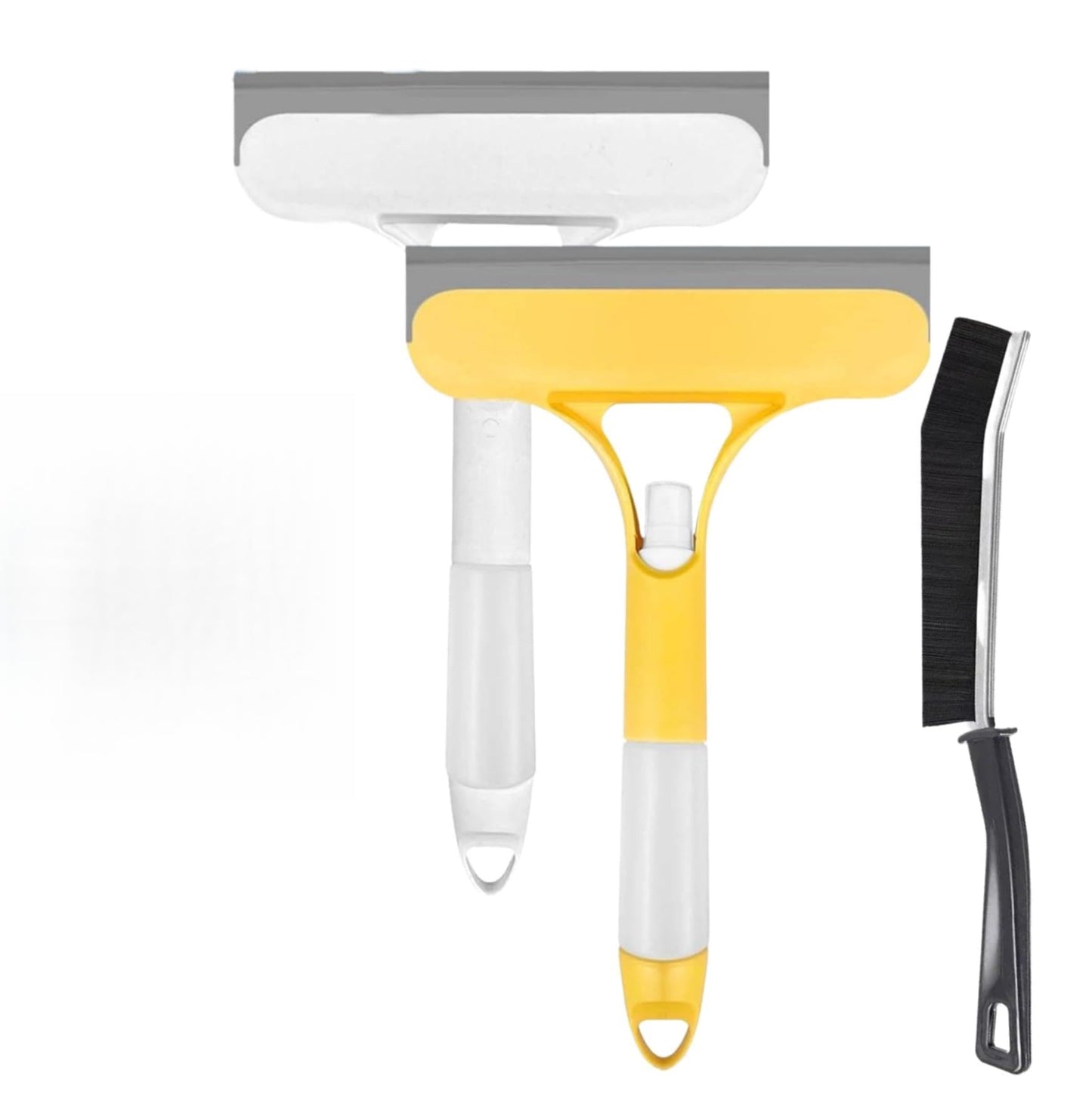 3-in-1 window and shower squeegee with spray bottle, sponge, and scraper, suitable for shower doors, car windows, rearview mirrors, streak-free