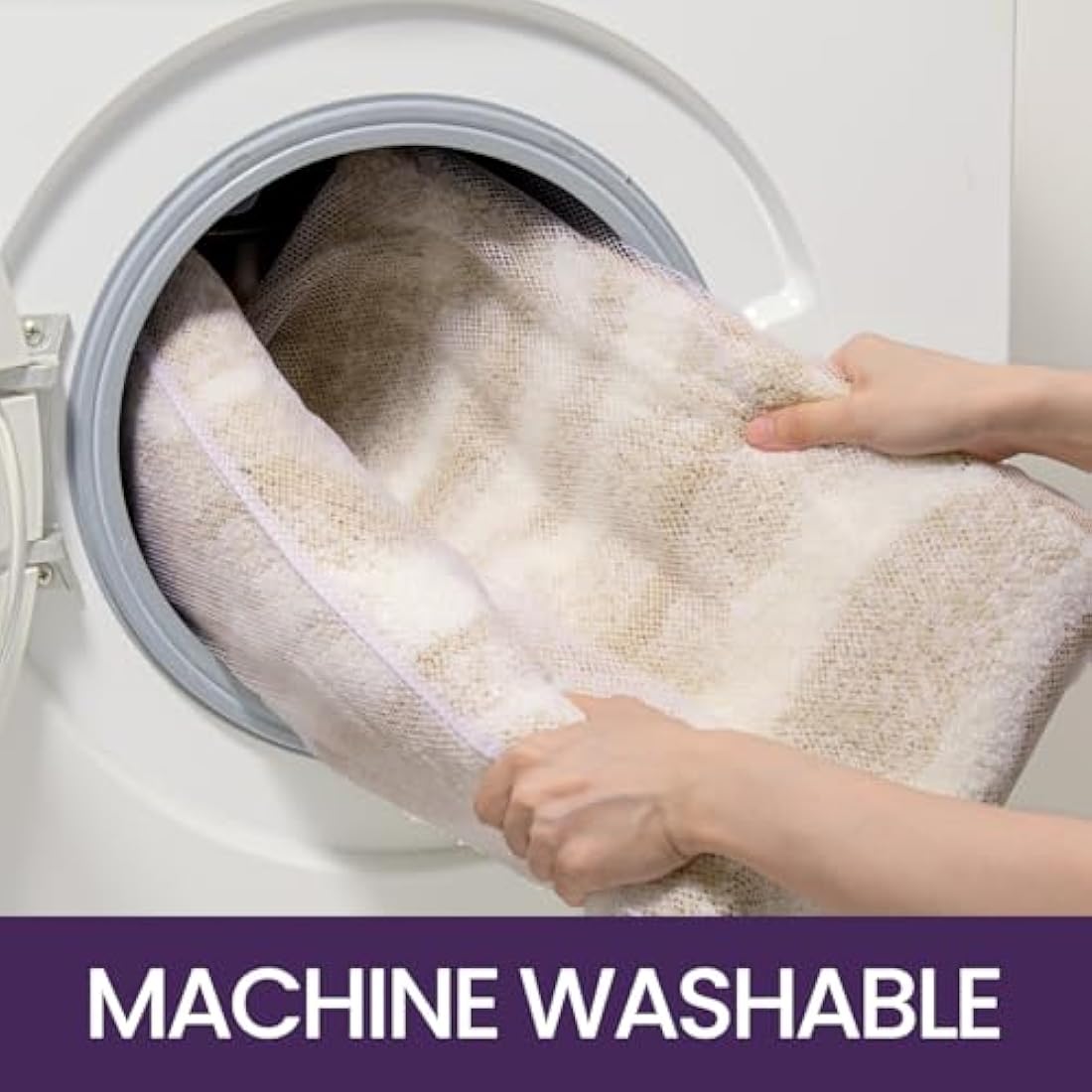 DEXI Bath Mat 61 x 92 cm, Washable Bathroom Mats with Non Slip Backing, Quick Dry Absorbent Large Floor Rugs, Beige