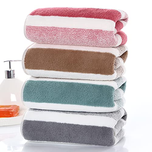 SOFTBATFY Microfiber Hand Towels Soft Hand Towels for Bathroom Super Absorbent for Hair Spa Sports and Travel Stripe-cabana