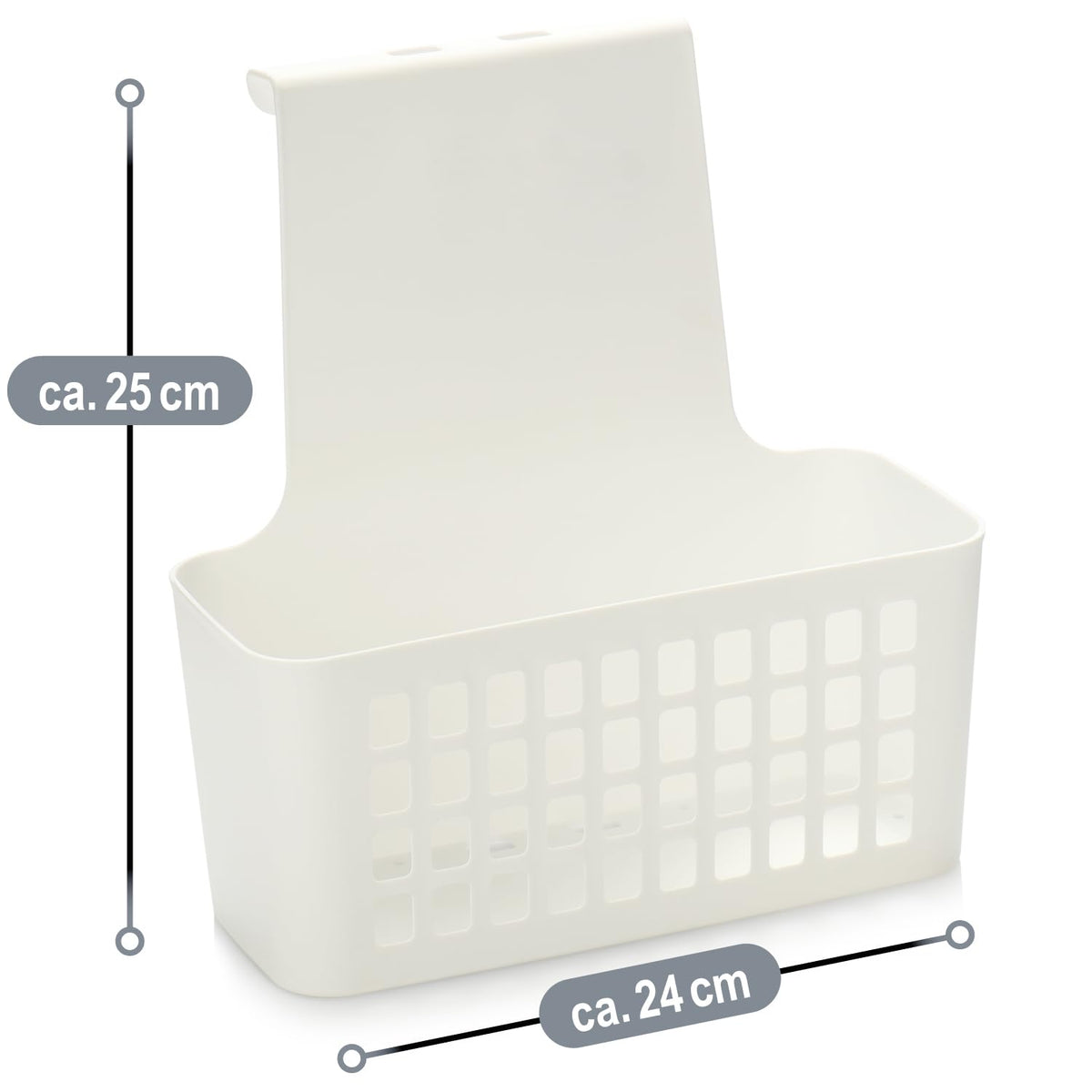 com-four® 2x Hanging basket, Robust storage box made of plastic