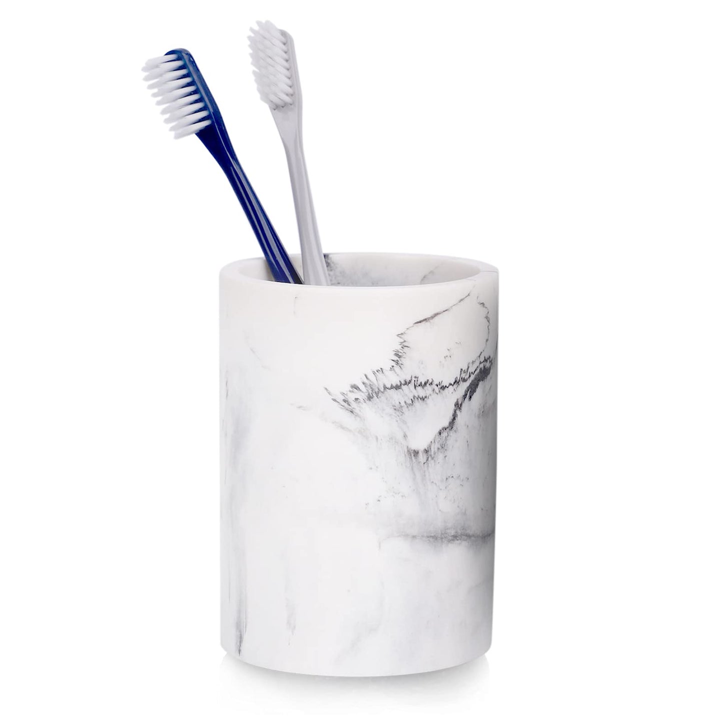 zccz Toothbrush Holder for Bathroom Marble Look, Electric Toothbrush and Toothpaste Holder, Organizer Makeup Brushes Razor Holder, Stand Cup, White