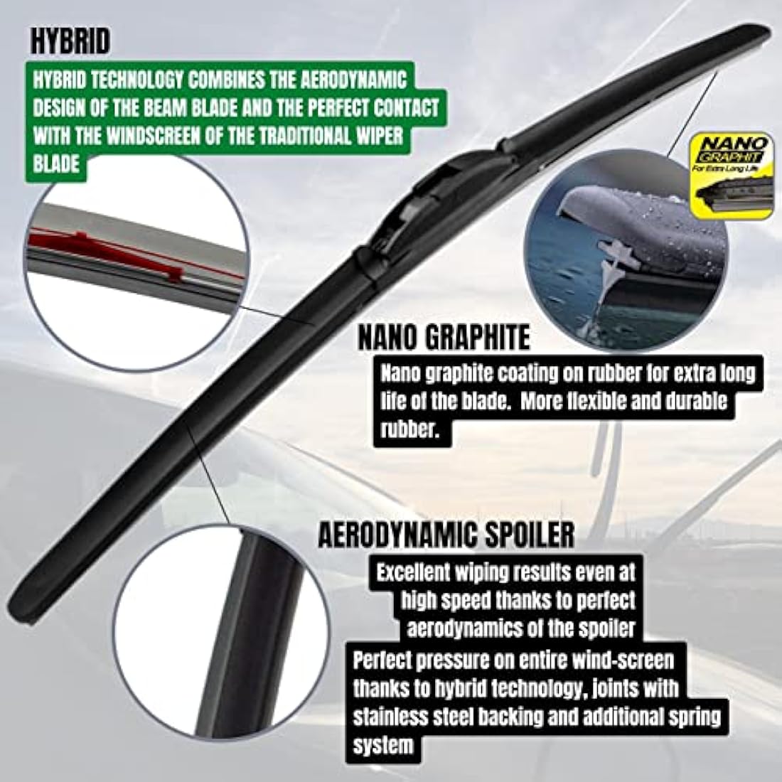HEYNER Germany Windscreen Wiper Blades Set Fits: Mercedes A class 2015-onwards 24"19" TLM