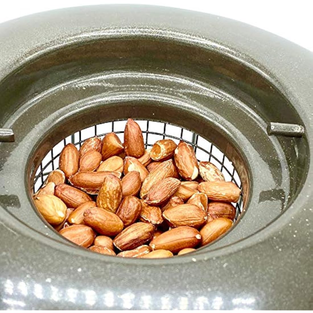 Large Heavy Duty Squirrel Proof Bird Feeder for Peanut Feed Outdoor Garden use - Mocha Brown - with Strong Galvanised Metal Cage to Deter Squirrels & Large Birds