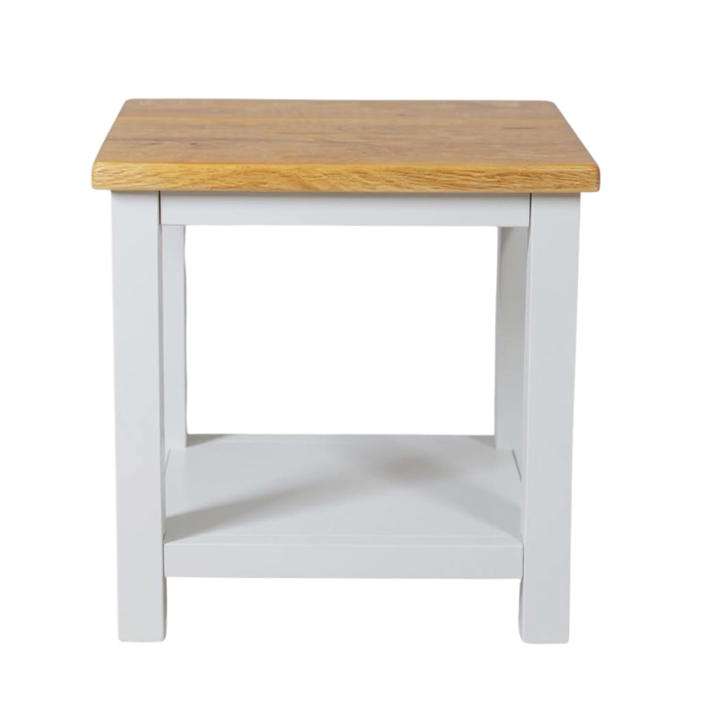 GROFurniture 100% Oak Top Side Table Set of 2, Painted End Table Nightstand for Bedroom or Livingroom, Oak Bedside Table Cashmere Grey