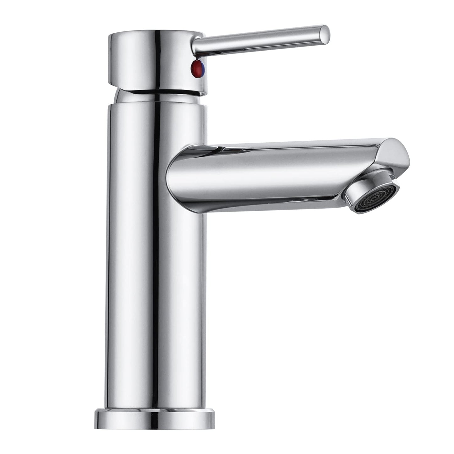 Hapilife Basin Taps Mixers Bathroom Sink Tap Chrome with UK Standard Hoses Single Lever Hot and Cold Mono Mixer Tap for Bathroom Basin Modern,