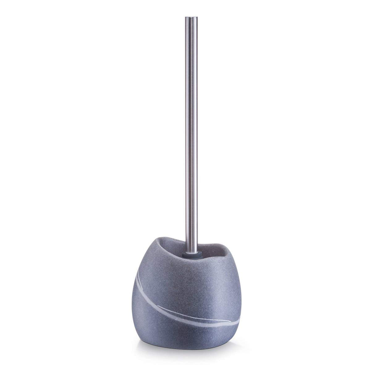 Zeller Toilet Brush with Stone-Effect, Plastic, Grey
