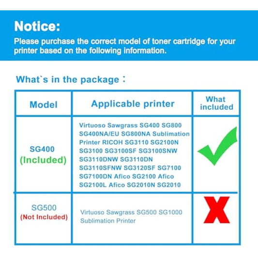 LCL Compatible Sublimation Ink SG400 SG800 SG400NA SG800NA PRINTAN DINK 60ml 40ml (4PK KCMY) Replacement for Sawgrass Virtuoso SG400 SG800 SG400NA EU SG800NA Sublimation Printer SG3110 SG2100N