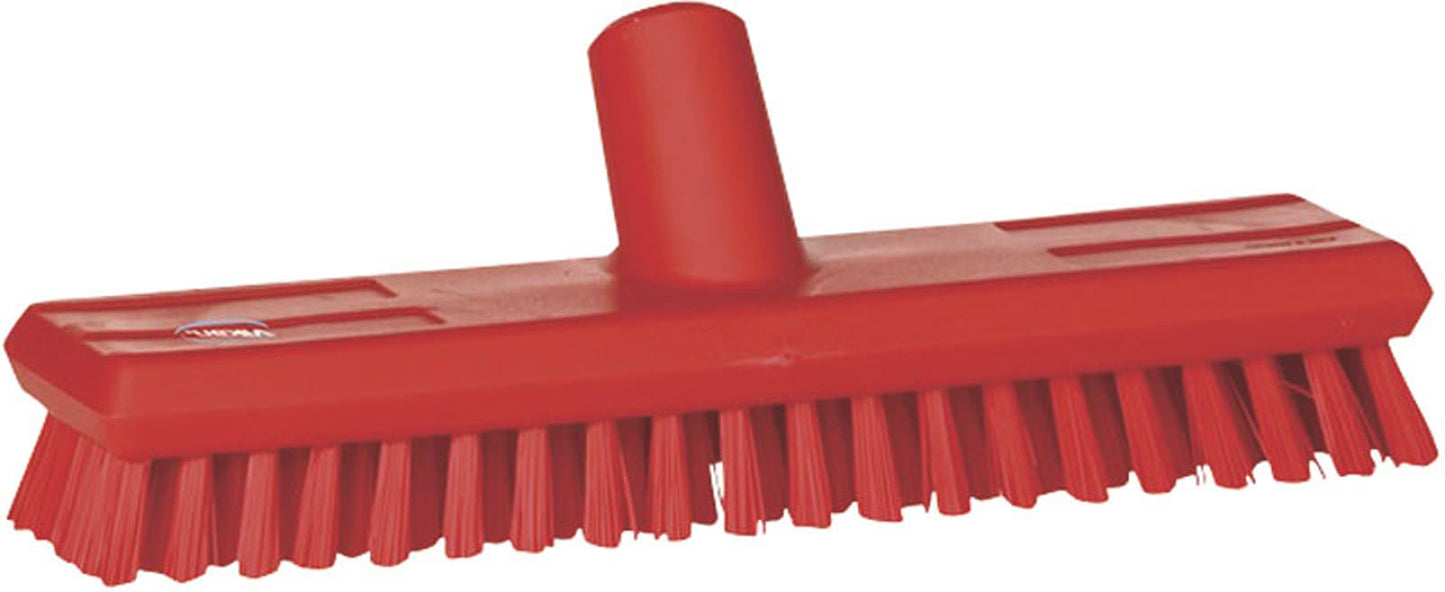 Vikan 70414 Stiff Bristle Deck Scrub, 10-3/4" Polyester, Red