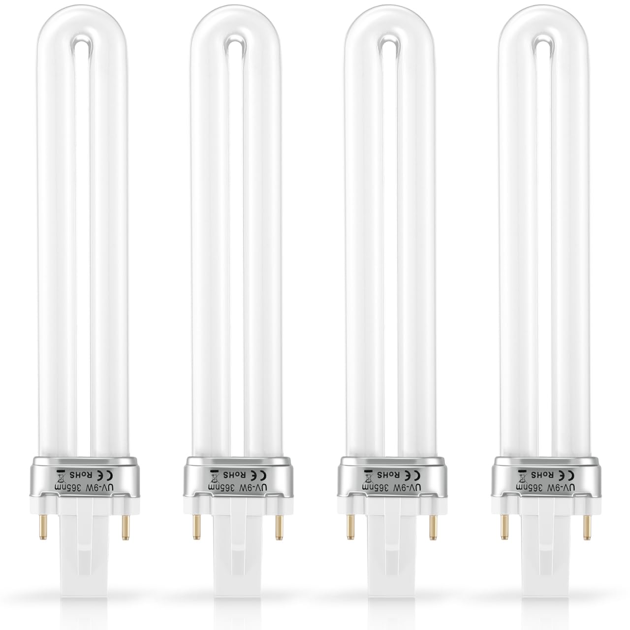 SEWACC 4 Pcs Nail Dryer Lamp Bulbs Replacement 9W 365nm Lamp Bulb Tube Nail UV Tube UV Led for Art Dryer UV Light
