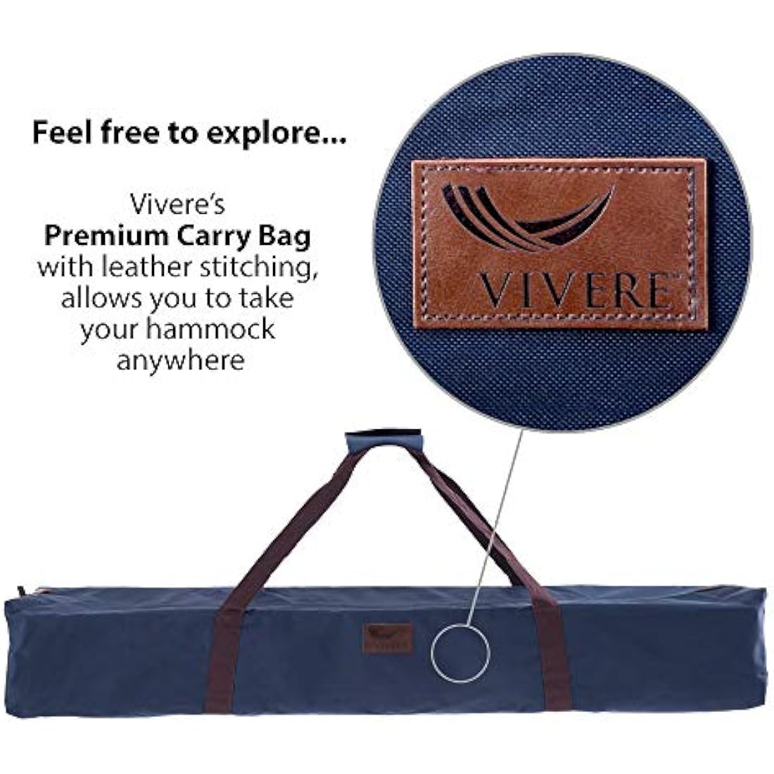 Vivere UHSDO8-34 Double Cotton Hammock with Space-Saving Steel Stand Including Carrying Bag, Blue Lagoon