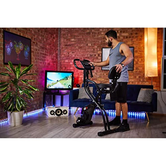 VRAi Fitness SXB-350 Bluetooth Smart Folding Exercise Bike-Kinomap Smartphone App Compatible and Live Video Streaming Classes-Our Magnetic Resistance Folding Bike is Best Exercise Bikes for Home Use