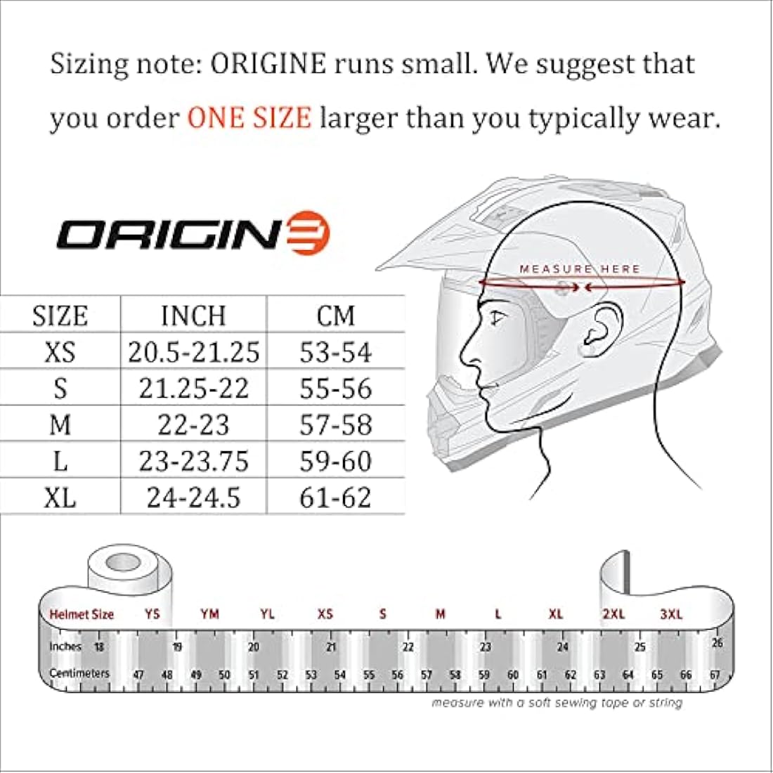 ORIGINE Helmet STRADA (Advanced red-white MATT, XL)