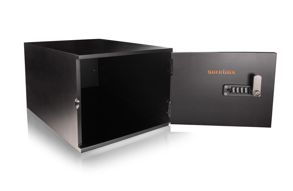 surebox Bamboo Lockable Box - 4-Digit Combination Lock & Charging Access