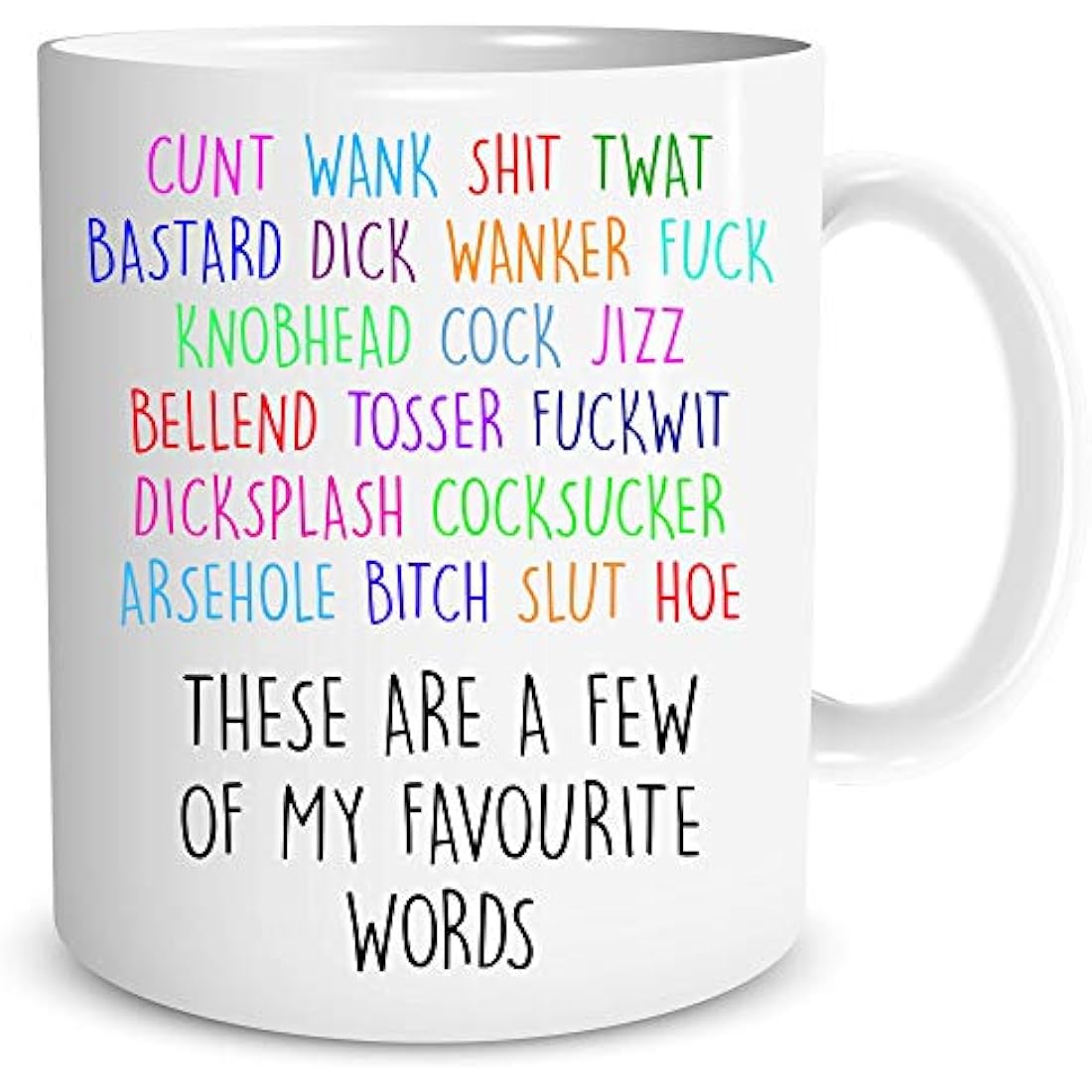 Rude Words Funny Mug Birthday Gift Rude Swearing Coffee Mugs Secret Santa Birthday Christmas Present Girlfriend Wife Adult Humour WSDMUG1325