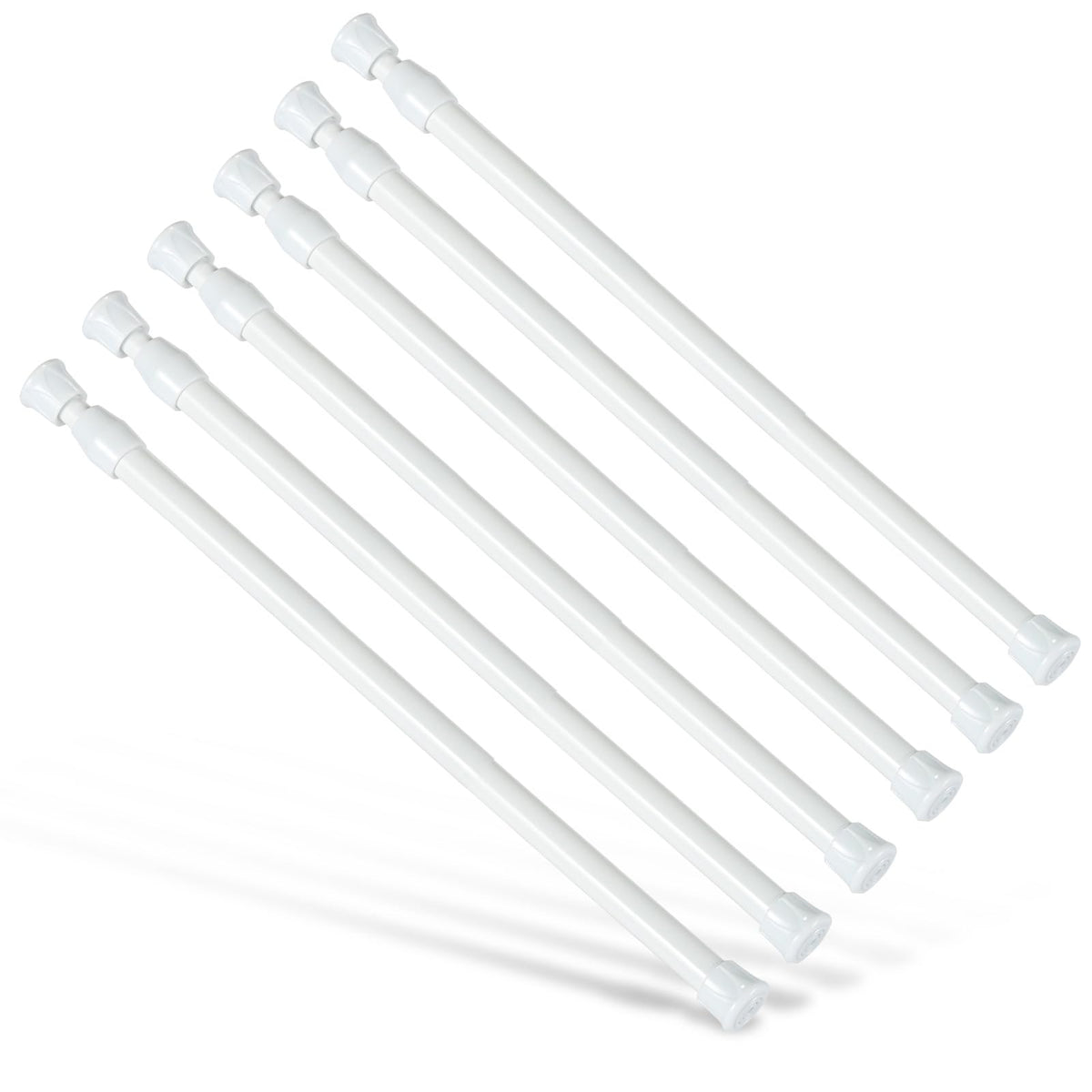 6Pcs Tension Rod, Goowin 40-70cm Tension Curtain Rod, No Drilling Rustproof Spring Small Tension Rod, Adjustable Tension Rods for Closet, Kitchen,