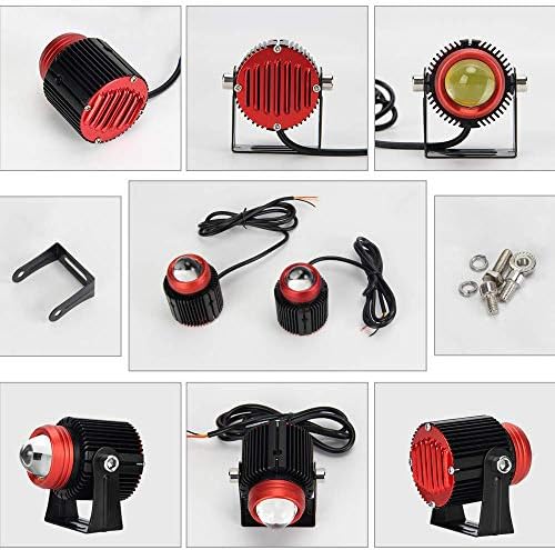 OPP ULITE Motorcycle Driving Fog Lights, White Amber LED Auxiliary Headlights 30W Waterproof LED Spotlight Work Light for Motorcycle Quad Scooter Car Truck Boat Bike