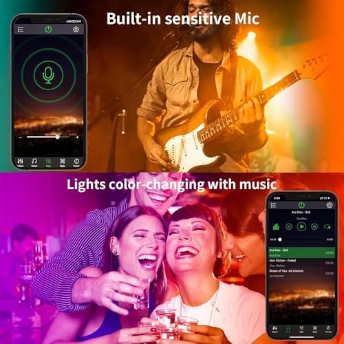 KSIPZE 30m Led Strip Lights RGB Music Sync Color Changing, Led Lights with Smart App Control Remote, Lights for Bedroom Lighting Flexible Home Decoration