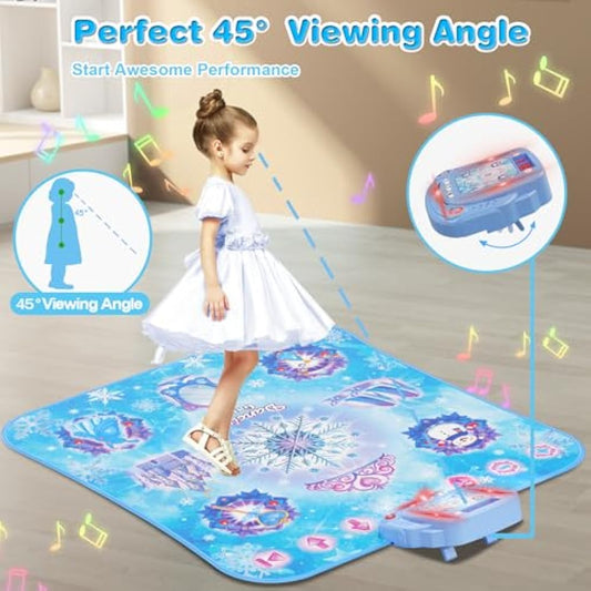 Dance Mat for 3-12 Year Old Girls, Electronic Dance Pad with 8 Button & Wireless Bluetooth, Music Dance Toy Birthday Xmas Gifts for Kids 3 4 5 6 7 8 9 10+ Year Old