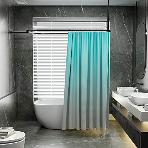 Sikaiqi Al alloy Oval Shower Curtain Rod Hoop Square Shape Bathroom 58.3"x24" Rod for Clawfoot Tub Free Standing Tubs (Black)