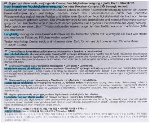Rexaline - Hydra-Dose Rich - Hyper-Hydrating Rejuvenating Cream - Face moisturizer, anti wrinkle and anti aging cream with Hyaluronic Acid - Soothing and nourishing - Facial care - Dry skin - 50 ml