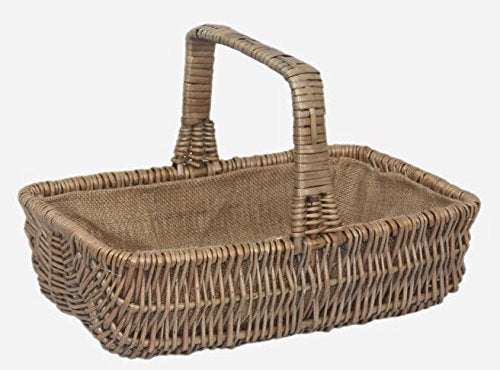 Red Hamper Wicker Rectangular Garden Basket Trug Large