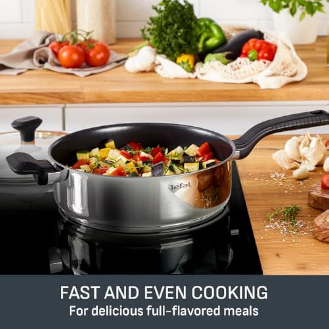 Tefal Comfort Max 20cm Stainless Steel Frying Pan – Durable Non-Stick Pan with Thermo-Spot Heat Indicator, Induction Compatible Base, Comfortable Grip Handle, Dishwasher, G7260244