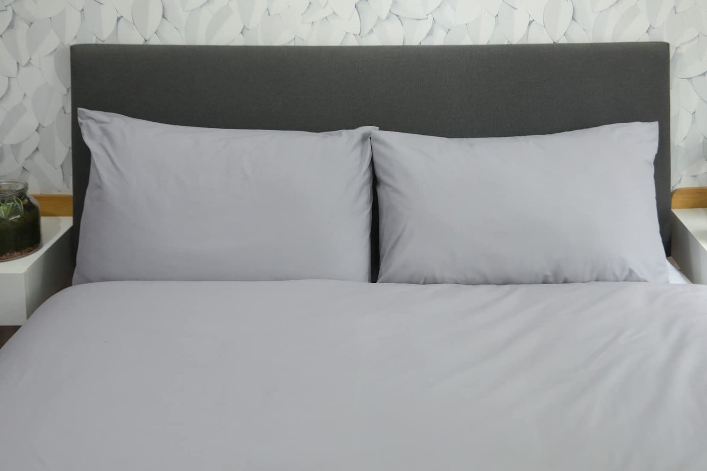 lekka EASY-CHANGE & EASY-IRON, ZIP-AROUND Duvet Cover Set for King Size Bed (Grey)