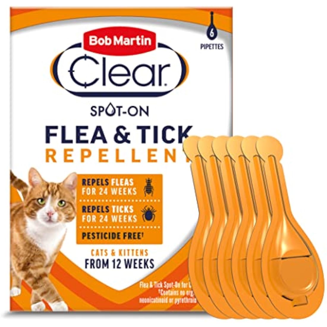 Bob Martin Clear Spot On Flea and Tick Repellent for Cats and Kittens ...