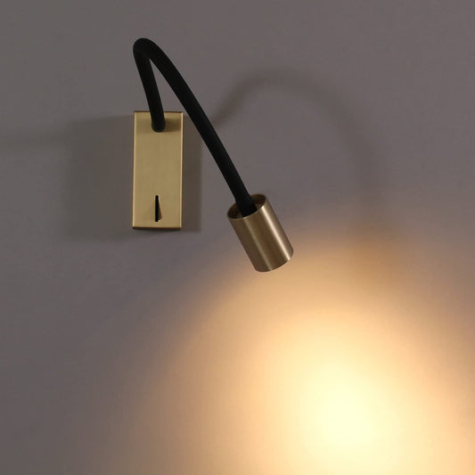 DAWALLIGHT LED Wall Reading Light, 5W Wall Mounted Antique Brass Reading Gooseneck Lamp Bedside for Bedroom Desk Stairs Study Room with Switch