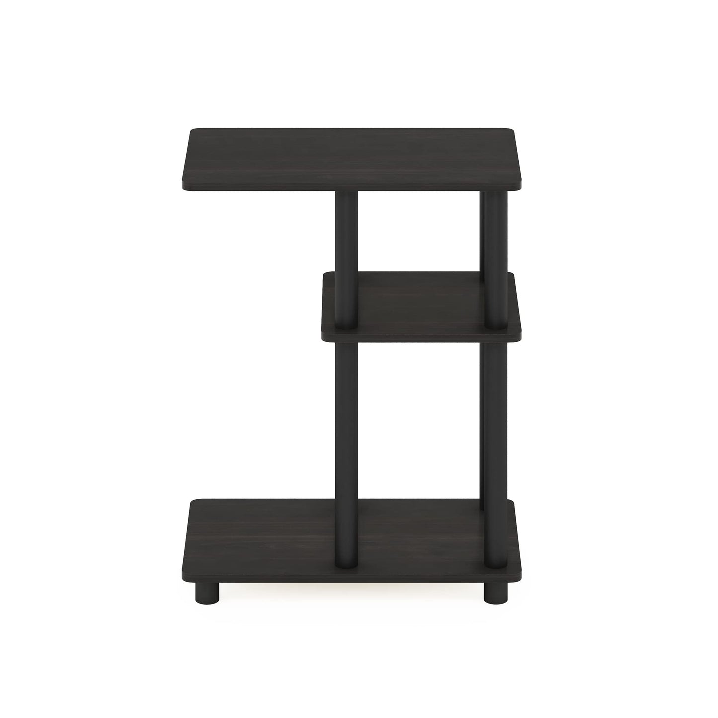 Furinno TURN-N-TUBE Side Table, 3-Tier C-Shape End Table with Open Shelf, Toolless Assembly Night Stand, Bedside Table, for Living Room, Bedroom