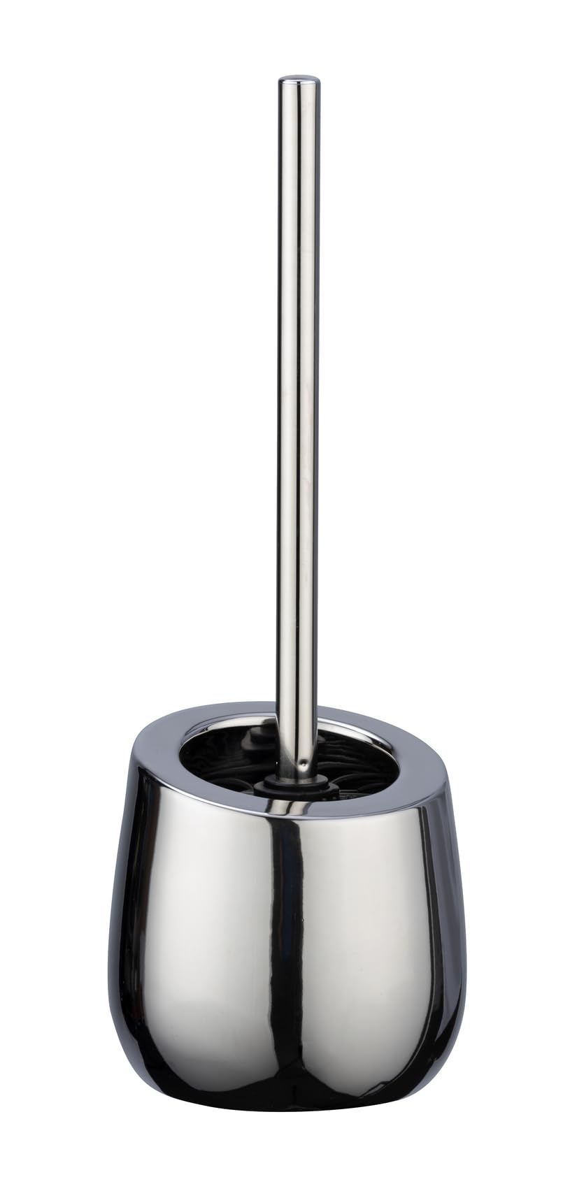 WENKO Toilet Brush, ceramic, Chrome, 13, 5 x 38 x 13, 5 cm