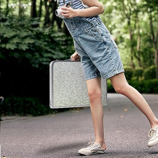 REDCAMP 2ft Folding Camping Table with 3 Adjustable Heights, Portable Foldable Picnic Tables for Outdoor Indoor Kitchen Garden, 3 Heights (26/50/66)