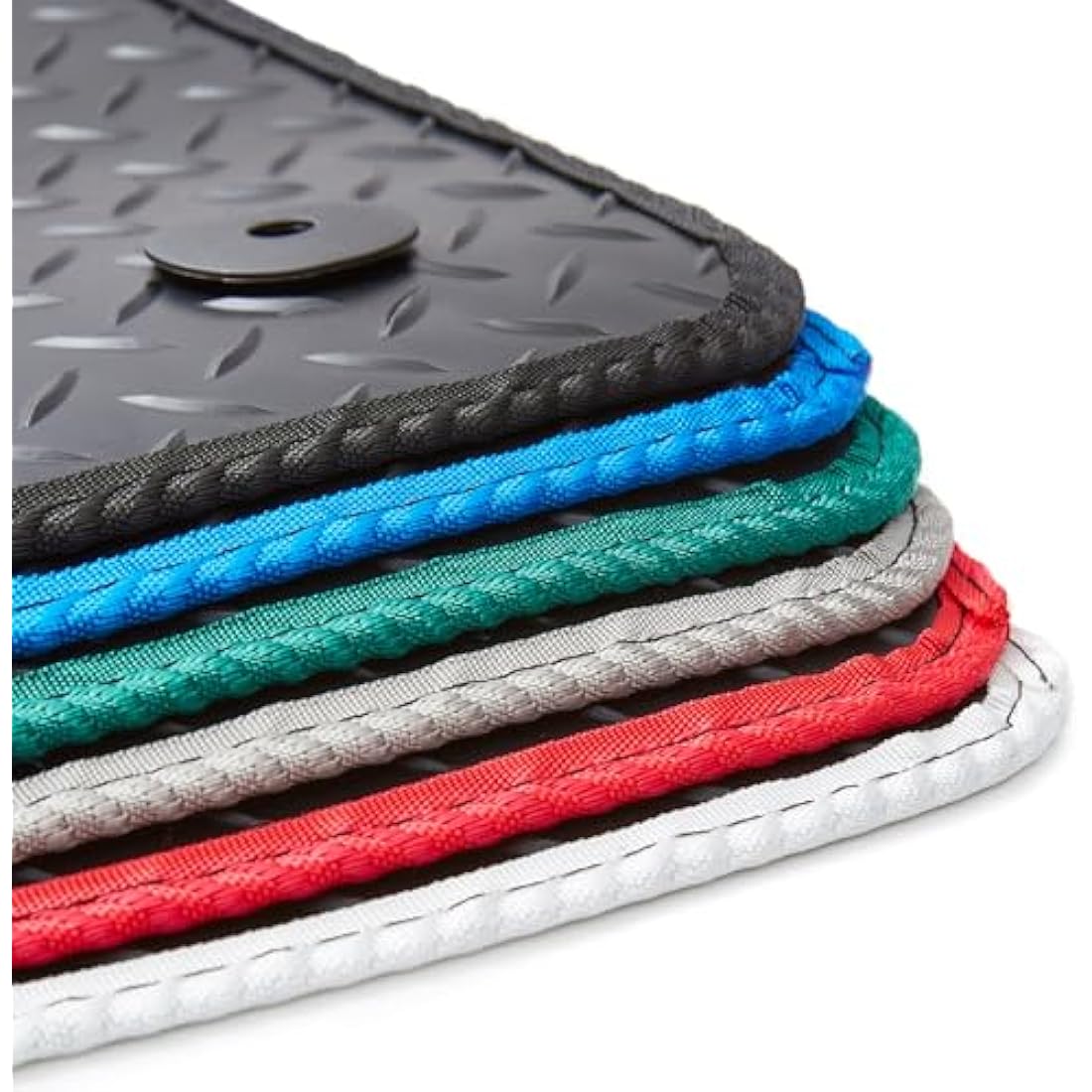 GCM - Car Floor Mats for Honda CR-V 2012-2018 Full Coverage Floor Protection - Anti Slip & Fit Rubber Car Mats with Clips Easy to Clean Heavy Duty for All-Weather- Red Edging, Rubber