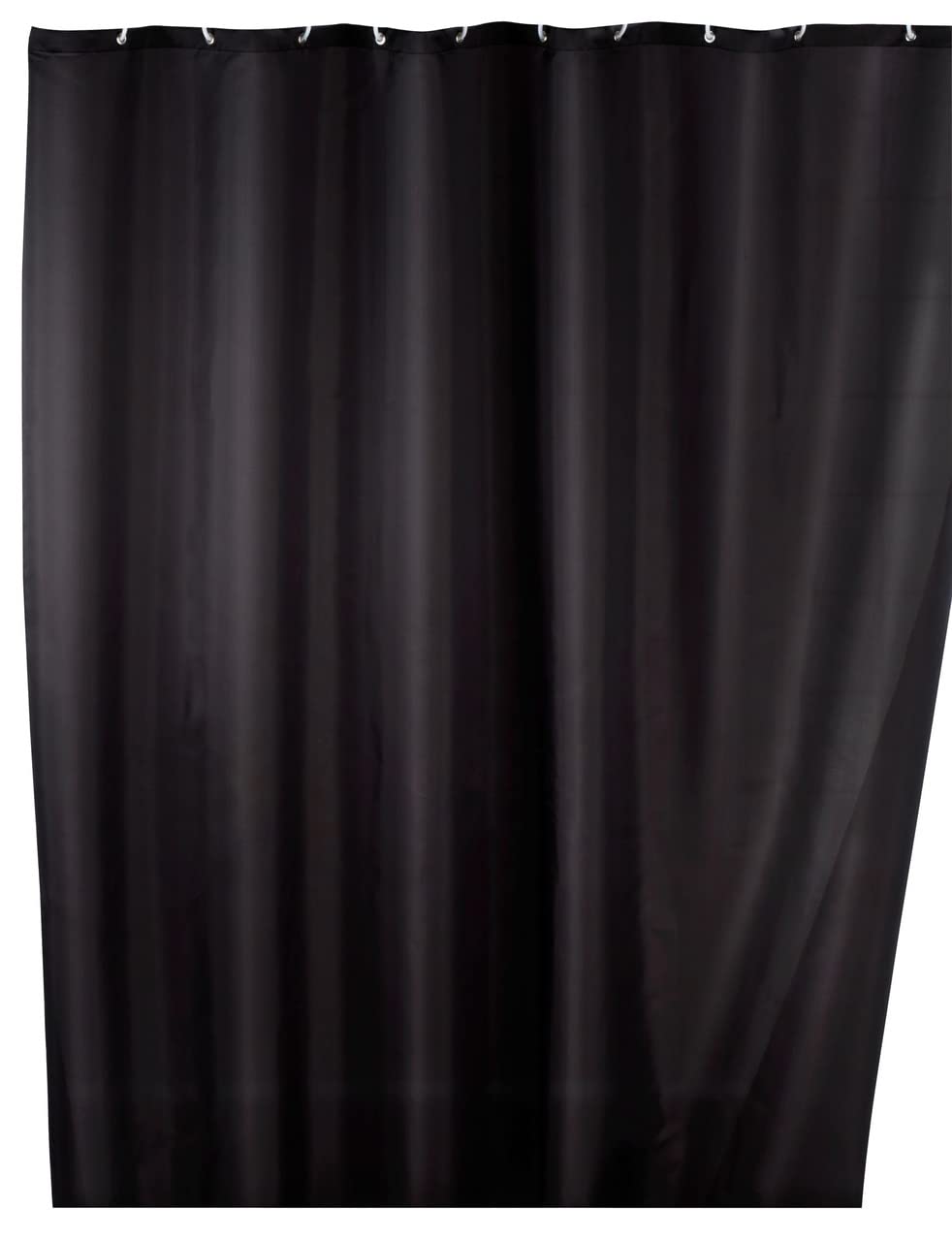 WENKO 20043100 Antimould shower curtain singlecolour Black antibacterial, washable, Plastic Polyester, Black