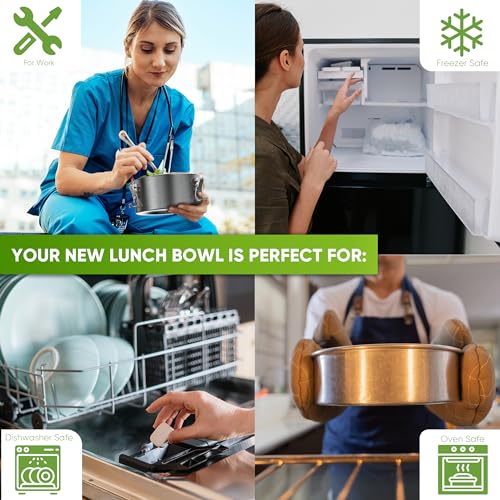 Blockhtte Stainless Steel Lunch Box, Round I 1800ml with Spork I Tiffin, Stainless Steel Food Containers Leakproof Bento Metal Lunch Box for Adults