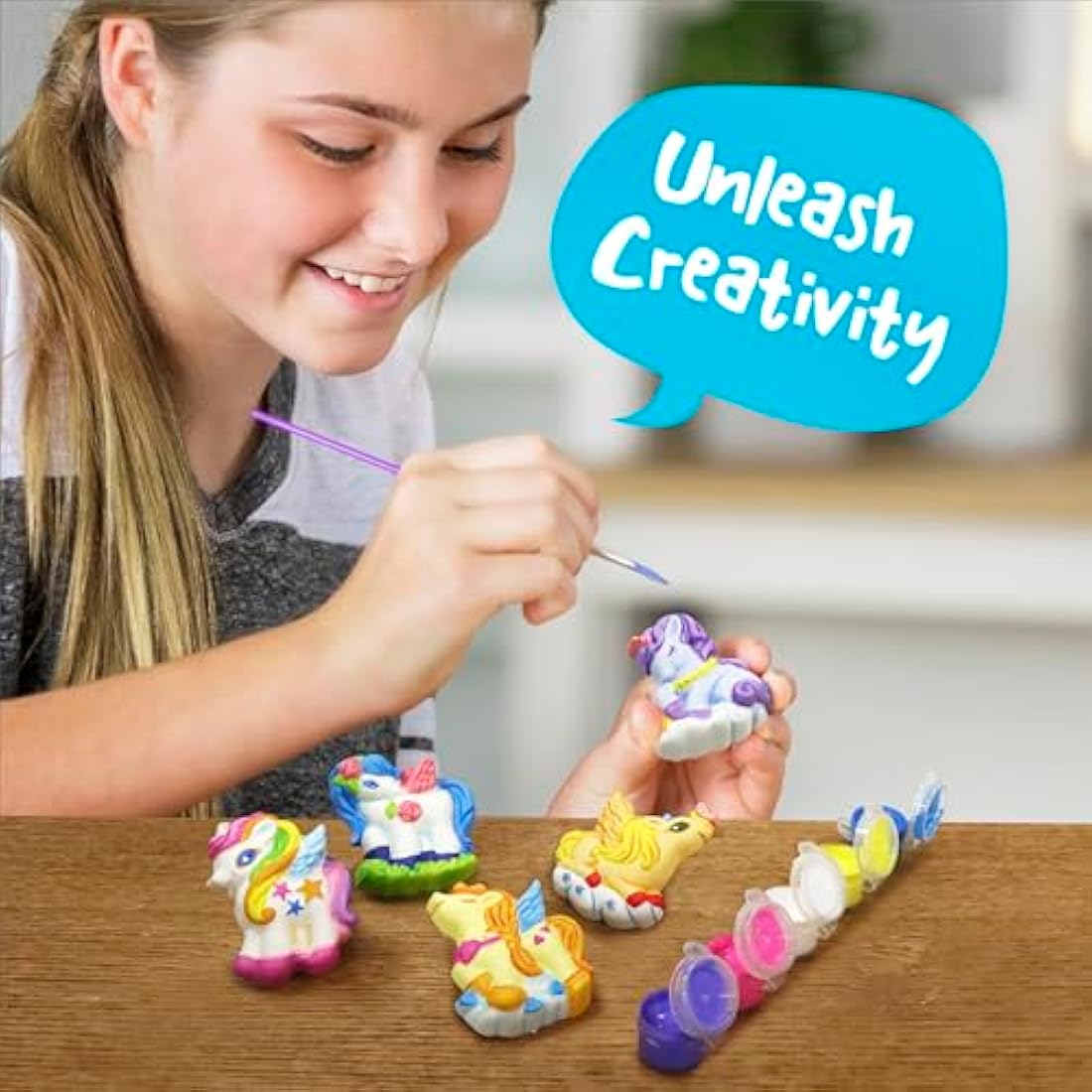 4M | Mould and Paint Unicorns | Mould and Paint Fridge Magnets and Badges | Unicorn Themed Craft Activity | Kids Ages 5+