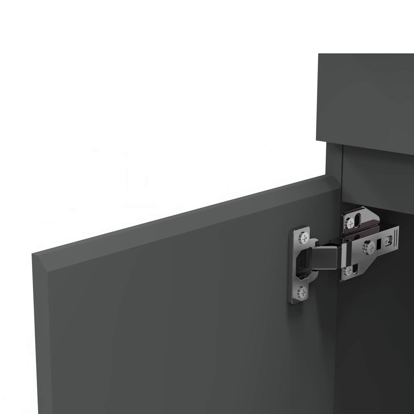 Biubiubath 600mm Vanity Unit with Basin Floor Standing Matt Grey Storage Cabinets 2 Doors
