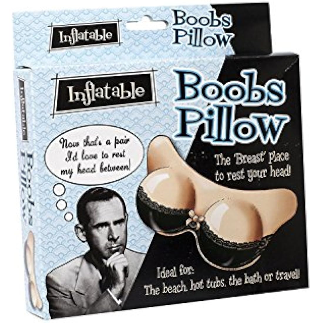 Diabolical Gifts DP0565 Inflatable Boob Pillow, Multicolour